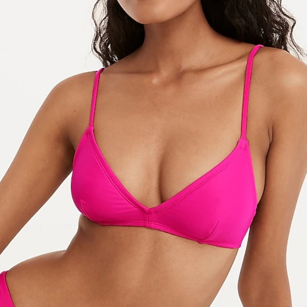 J.Crew Plus Moderate Coverage French Bikini Top, 3XL, Pink